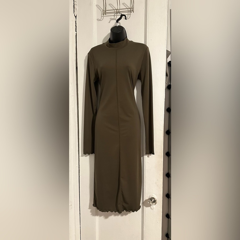 Mock Neck Fitted Dress